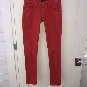Levi's 524 Too Superlow skinny jeans sz 5M 27x32 EUC dark orange